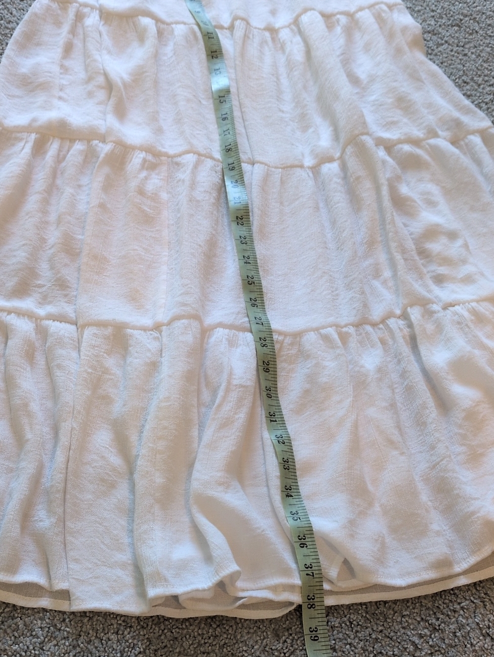 New York & Company Tiered White Boho Maxi Skirt Size Small - Picture 4 of 7